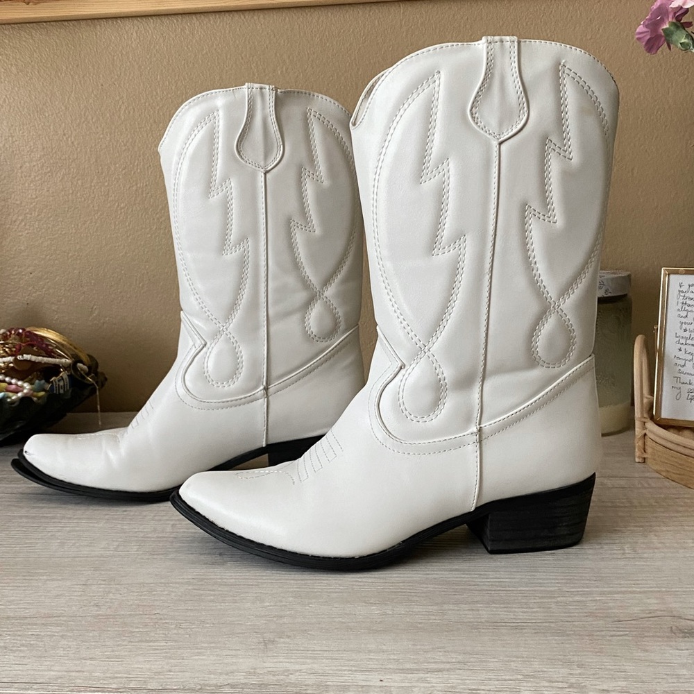 Cowboy Faux Leather Boots